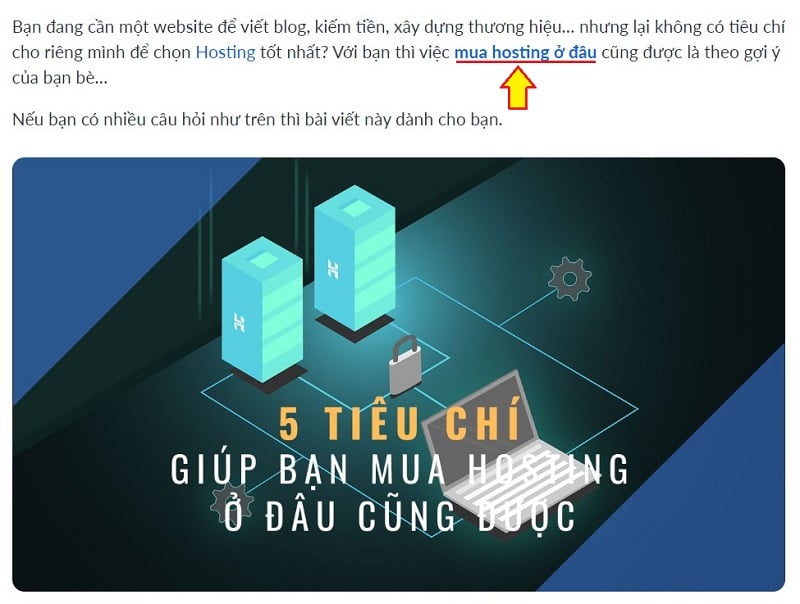 Ví dụ về Anchor text