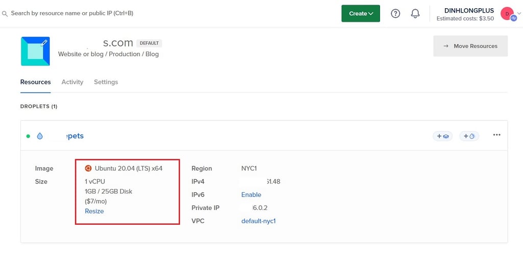 VPS DigitalOcean vẫn được Đình Long Plus tin dùng