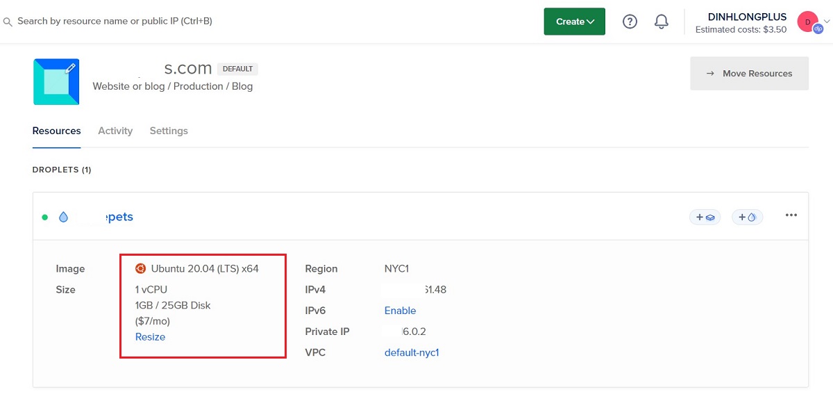 VPS DigitalOcean vẫn được Đình Long Plus tin dùng